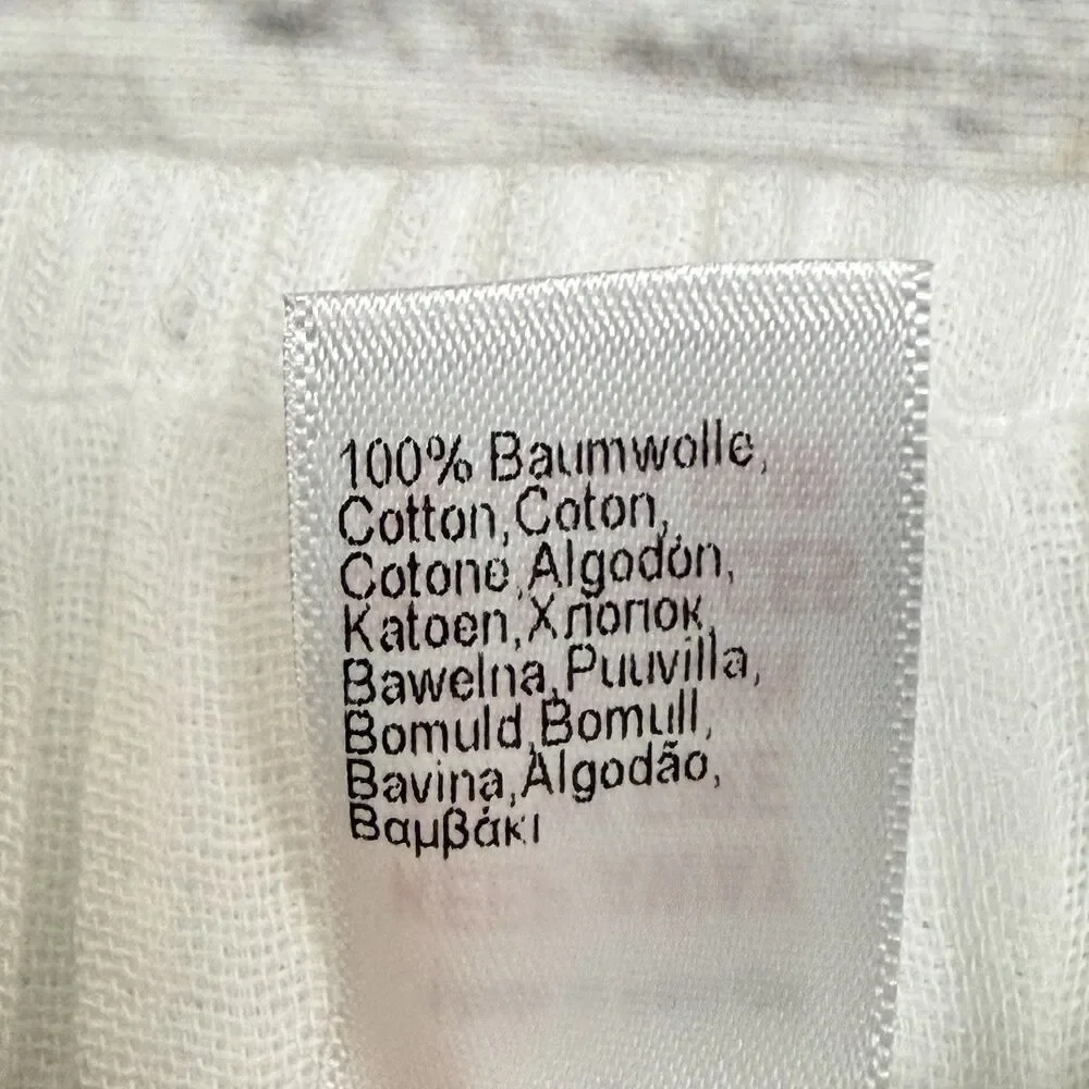Hanro Women L White Relaxed Fit Jogger Pants Loungewear Sleepwear L Cotton Gauze
